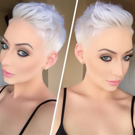 It draws attention to the person, brightens up any hairstyle, and makes the person have more fun (true story.) but there are so many. very short hair, platinum blonde | Hairstyles | Hair-photo.com
