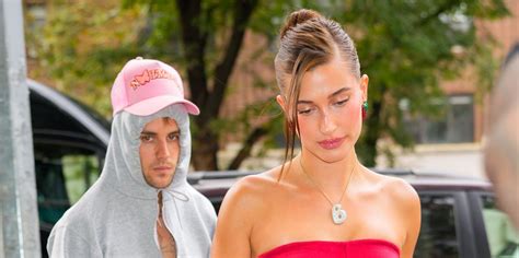 hailey bieber and justin bieber show off opposite looks in nyc