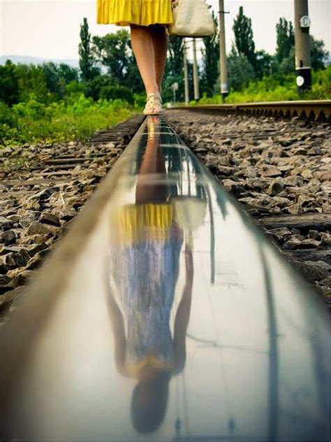 Railroad Track Metal Reflection Legs Women Women Outdoors Hd