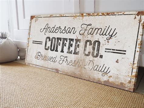 Rustic Coffee Bar Sign Personalized Coffee Bar Sign Large Etsy