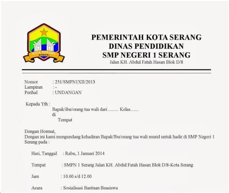 Merupakan suatu surat resmi yang dibuat oleh sebuah instansi dengan tujuan untuk keperluan dinas Contoh Surat Undangan Resmi Dan Bagian Bagiannya