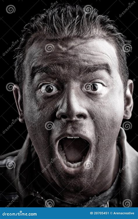 Scared Man Screaming Stock Image Image Of Amazemant 20705451