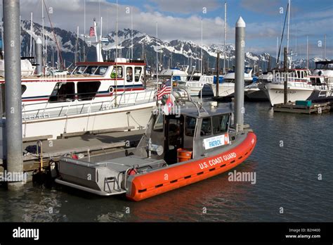 Coast Guard Boat In The Harbour Of Seward Alaska United States Of