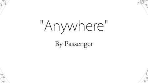 Anywhere Live Passenger Lyrics Youtube