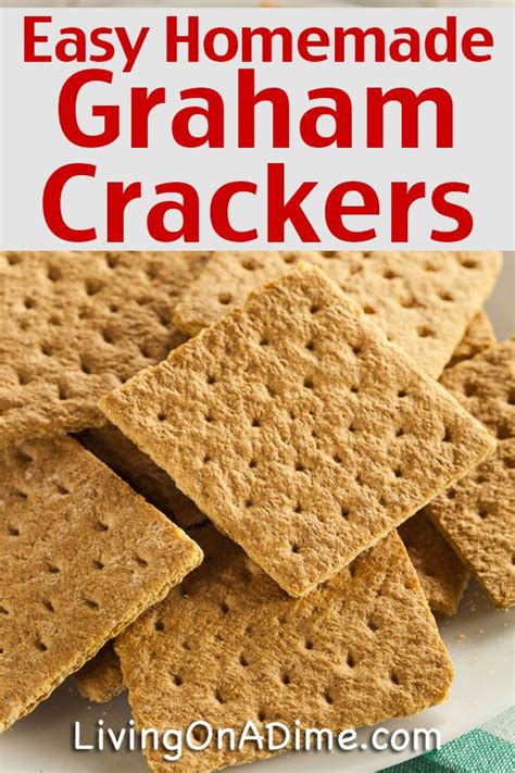 Homemade Graham Crackers On A Plate With Text Overlay That Reads Easy Homemade Graham Crackers
