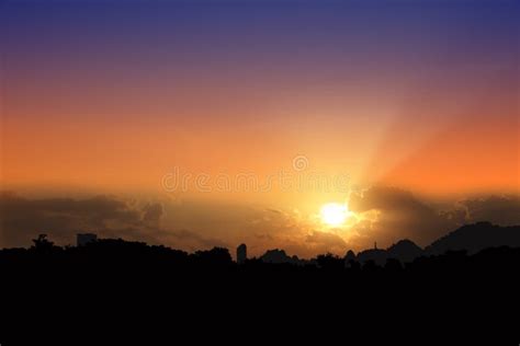 Sunrise On Colorful Twilight Sky Stock Image Image Of Sunset