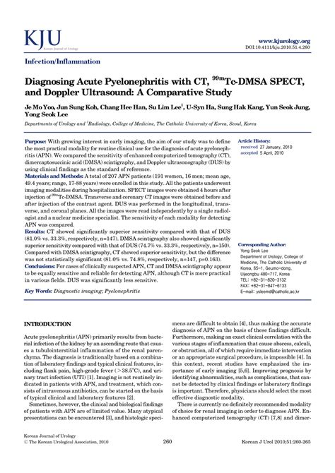 Pdf Diagnosing Acute Pyelonephritis With Ct 99mtc Dmsa Spect And