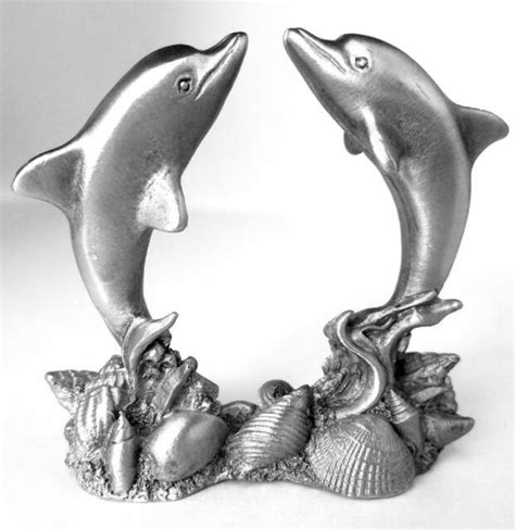 Dolphins Figurine Made Of Pewter By Spoontiques Ebay