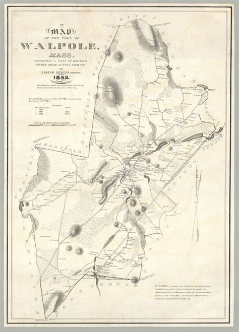 Map Of The Town Of Walpole Mass Formerly A Part Of Dedham Drawn From