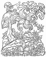 Coloring Adults Floral Adult Forest Books Colorier Printable Fantasy Coloriages Gnomes Detailed Version Digital Dessin Unique Coloriage Abstract Read Pattern sketch template