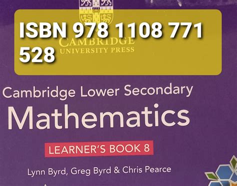 Cambridge Lower Secondary Mathematics Learner S Book 8 UsedBooks Lk