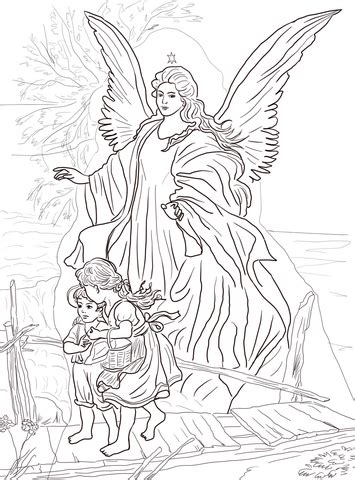 They're great for all ages. Children Are Protected by Guardian Angel Coloring page ...