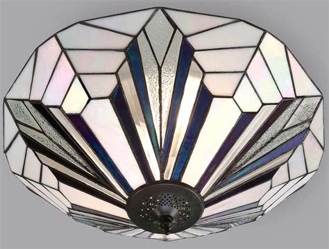 Astoria Tiffany 2 Lamp Flush Ceiling Light Art Deco Design