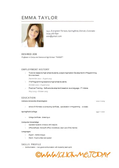 Best professional layouts and formats with example cv content. cv gratuit telecharger format pdf
