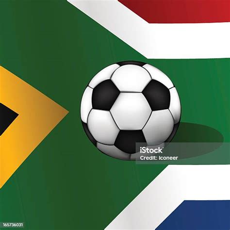 Peta Afrika Selatan Dengan Bola Sepak Bola Ilustrasi Stok Unduh