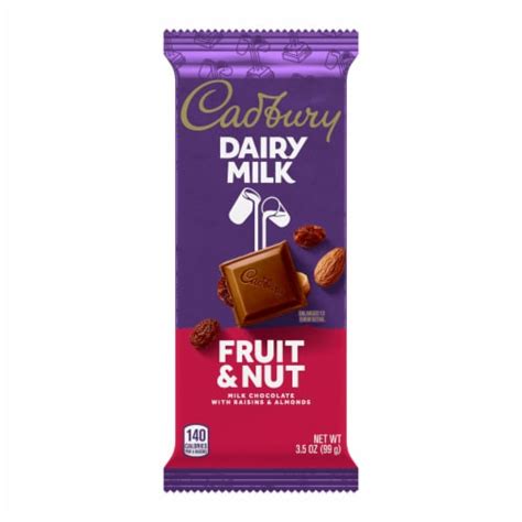 cadbury dairy milk fruit and nut milk chocolate candy bar 1 bar 3 5 oz fred meyer