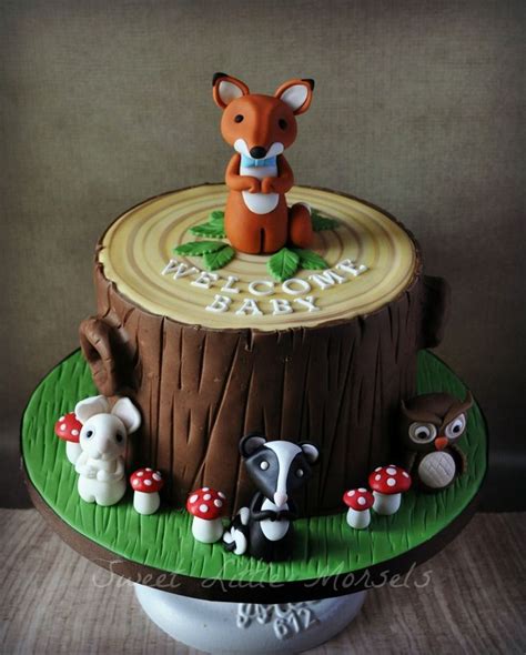 Custom cake toppers is a new zealand owned and operated company specialising in completely customisa. Woodland creatures baby shower cake | Baby shower woodland theme, Baby shower cakes, Woodland ...