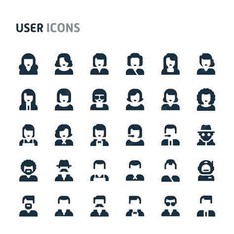 Premium Vector User And Avatar Icon Set Fillio Black Icon Series