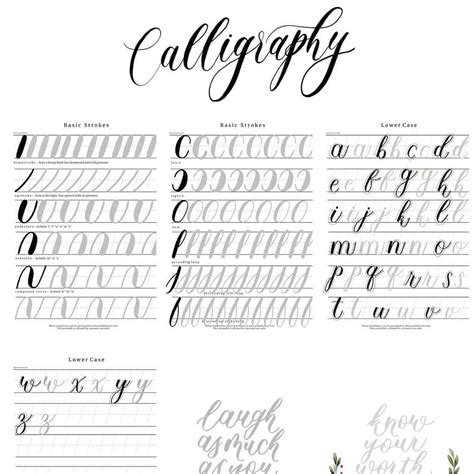 Brush Lettering Calligraphy Worksheets Ph