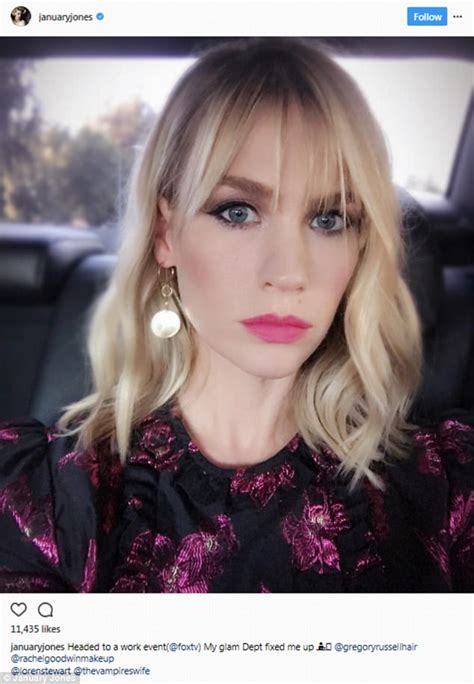 January Jones Turns Heads In Floral Gown At Fox Party Daily Mail Online