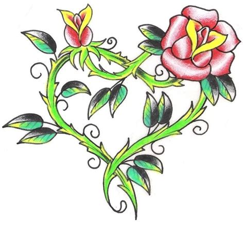 Rose Heart Tattoos Clipart Best