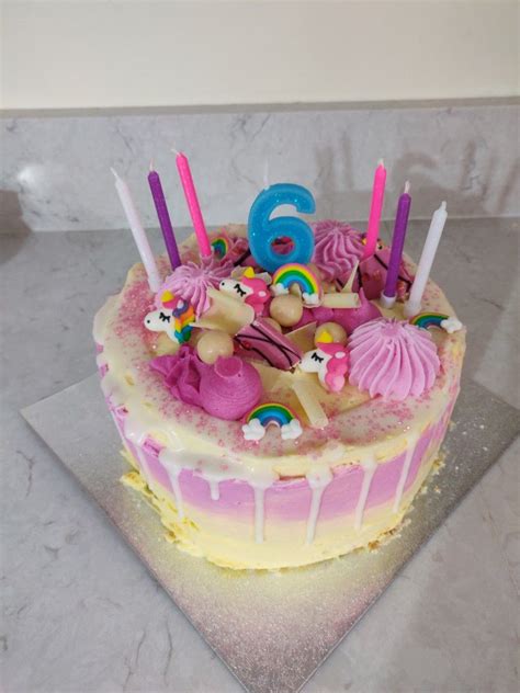 33 car birthday card pics. Unicorn birthday cake! Asda drizzle layer cake with edible ...