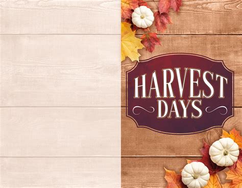 Harvest Days Bulletin Church Bulletins Outreach Marketing