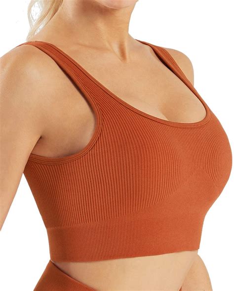 Women S Ribbed Workout Seamless Yoga Outfits Freely Combined Gym Work Out Set Sport Bra Tank