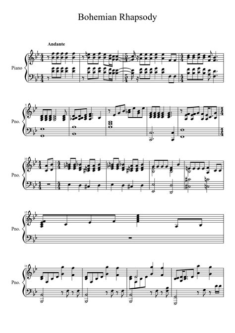 Bohemian rhapsodypiano queen free sheet music for grand piano. Bohemian Rhapsody | Sheet music, Piano sheet music, Piano ...