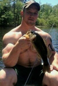 Shirtless Male Beefcake Muscular Country Hunk Fishing Muscle Man Photo