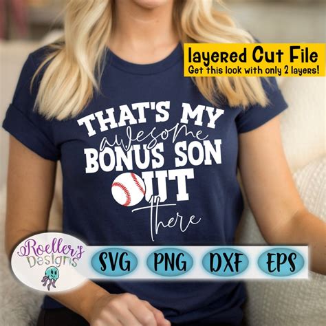 Baseball Svg Bonus Son Svg Baseball Mom Svg Baseball Step Etsy