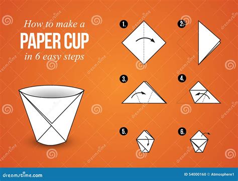 Paper Cup Instructions Origami â€“ Make Your Own Cup Stock Vector