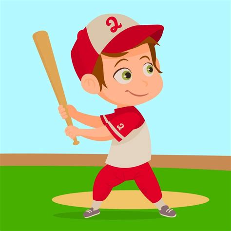 Happy Little Boy Playing Baseball 2242731 Vector Art At Vecteezy