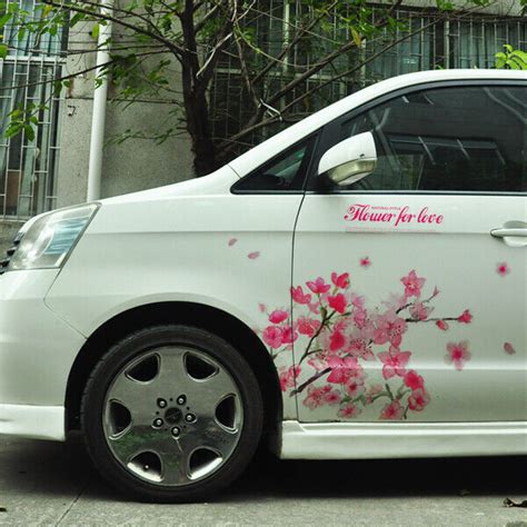 graphics cherry blossom car sticker lovely flower waist line vinyl decal 2 sides ebay
