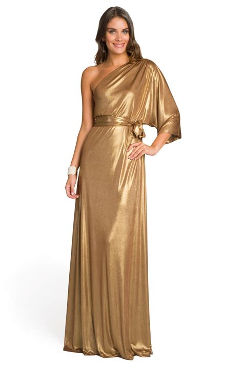 Golden Draped Gown By Halston Heritage For 71 Rent The Runway
