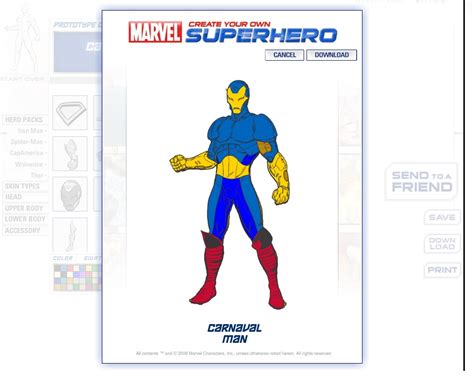 It's important that you choose an idea which interests you. Marvel - Create Your Own SuperHero Online