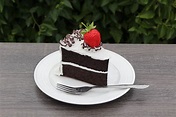 Vanilla Frosted Slice of Chocolate Cake | Just Dough It!