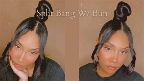 High Bun With Split Bangs Jayda Cheaves Inspired Hairstyle Youtube