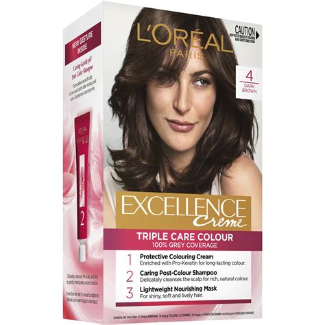 Loreal Excellence Creme Hair Colour 4 Dark Brown Each Woolworths