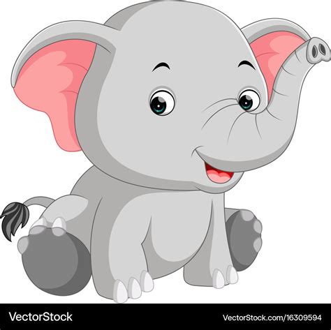 Cute Elephant Cartoon Royalty Free Vector Image