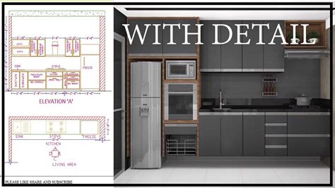 Complete Modular Kitchen Design With Detail Small Size Kitchen Detail