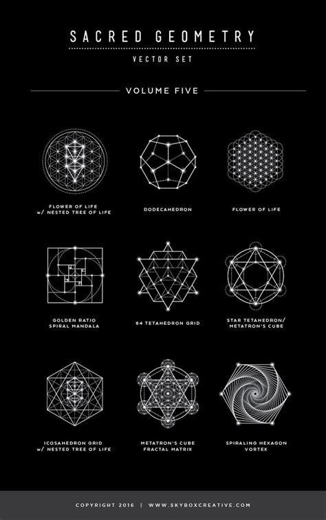 Sacred Geometry Vector Set Vol Sacred Geometry Tattoo Sacred Geometry Art Sacred Geometry