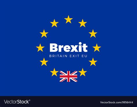 Flag Of Britain On European Union Brexit Vector Image