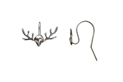 Reindeer Antler Effortless Hooks Earrings Sterling Silver 925