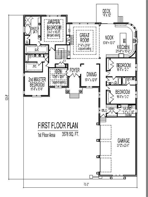 There are also 4 bedroom two story house plans, and three story house plans that are readily available. 3500 SF 4 Bedroom Single Story Home Plan 3 Bath Basement ...
