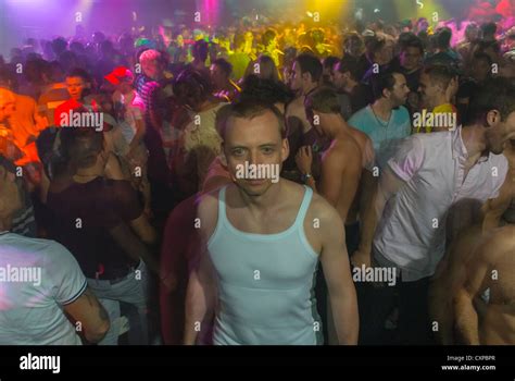 New York Ny Usa Men Dancing Inside Gay Nightclub The Xl On