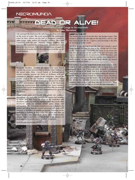 Dead Or Alive Rules For Outlaw Gangs In Necromunda By