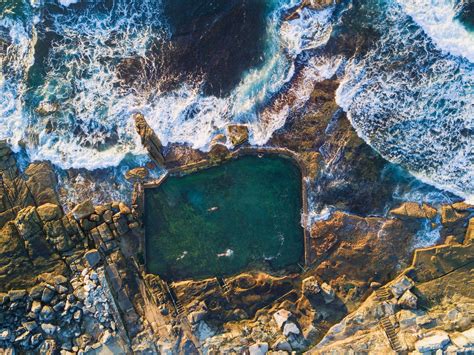 Wallpaper Nature Landscape Australia Waves Swimming Rocks South