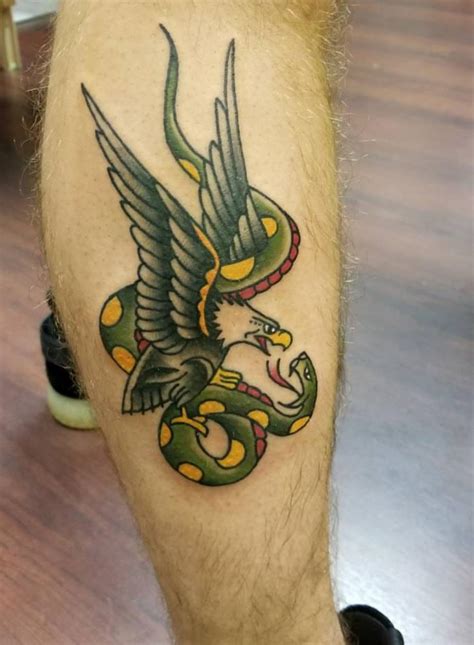 Sailor Jerry Eagle And Snake Done By Candace Reneé At Red