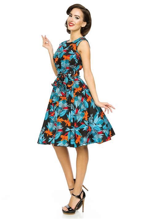 Ladies 1950 S Retro Vintage Audery Hepburn Tropical Leaf Tea Swing Party Dress Ebay